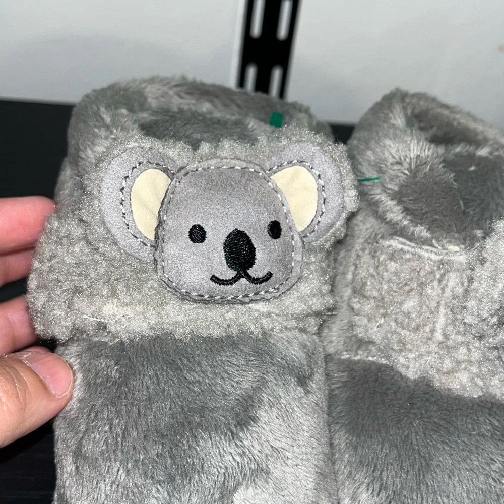 UGG Bixbee‎ Koala Stuffie Booties Size 4/5 – Plush Gray Slippers EUC